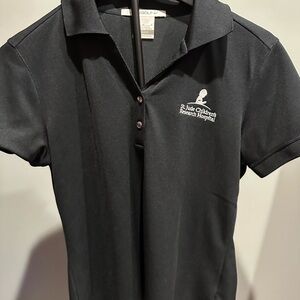 Nike Black Fitted Button Down Polo Shirt